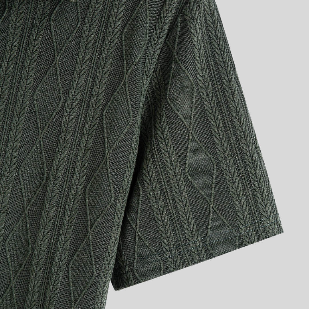 Montiqeu - Polo Jacquard Tricoté avec Motif à Carreaux pour Hommes - Élégant et Confortable