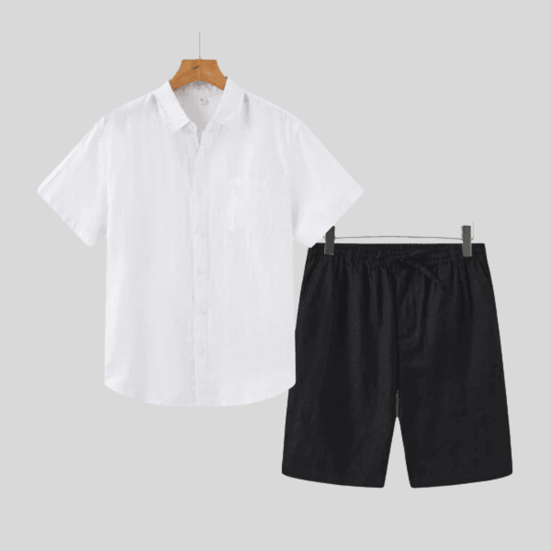Montiqeu - Short en Lin pour Hommes - Léger et Respirant