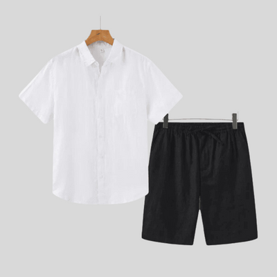 Montiqeu - Short en Lin pour Hommes - Léger et Respirant