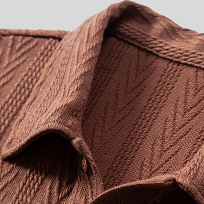 Montiqeu - Polo Jacquard Géométrique Tricoté pour Hommes - Élégant et Confortable