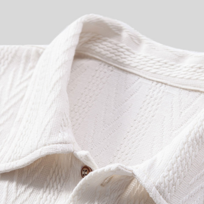 Montiqeu - Polo Jacquard Géométrique Tricoté pour Hommes - Élégant et Confortable