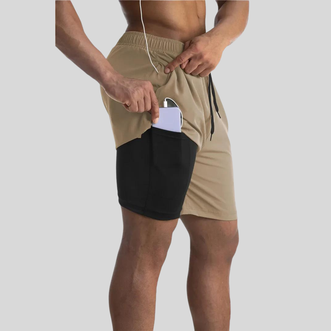 Montiqeu - Short de Course avec Doublure Intérieure et Poche pour Téléphone