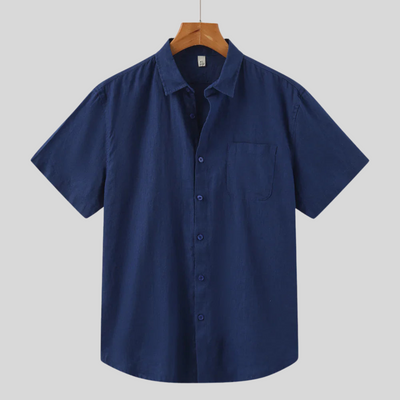 Montiqeu - Chemise en Lin à Manches Courtes pour Hommes - Légère et Élégante