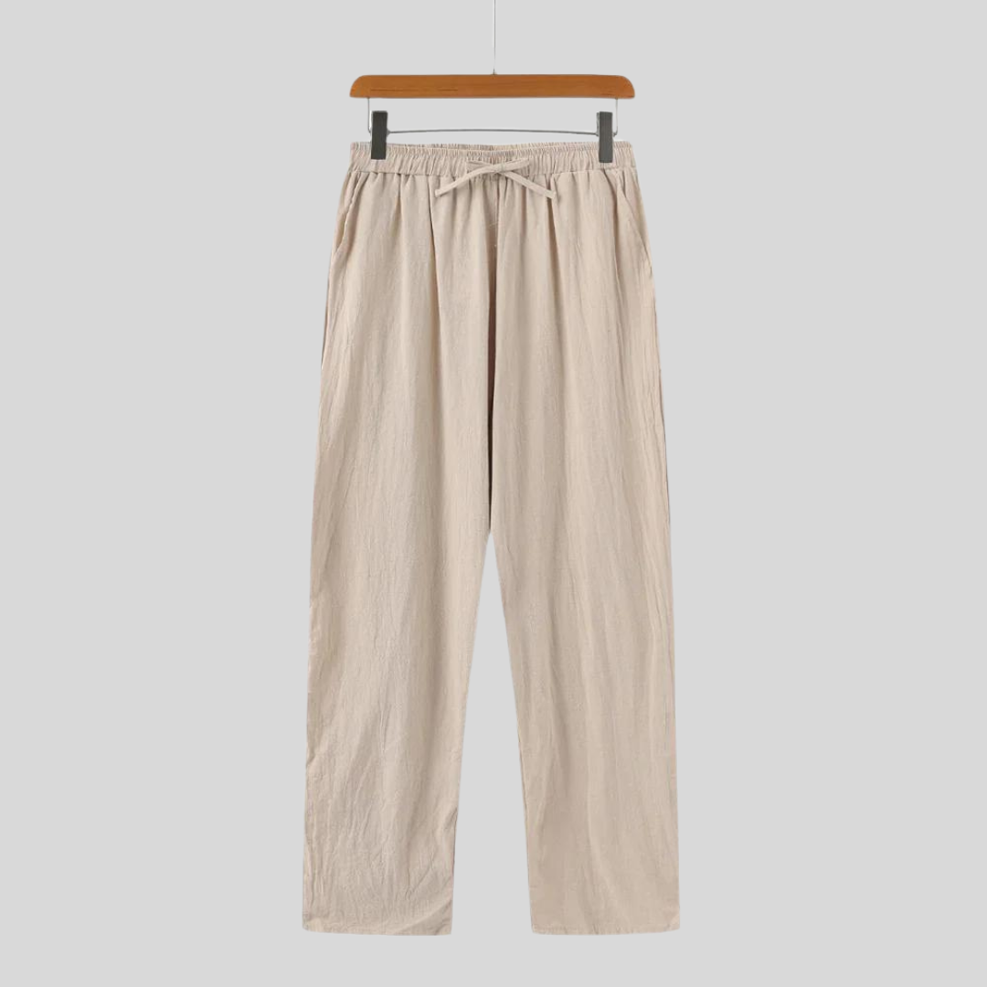 Montiqeu - Pantalon en Lin pour Hommes, Léger et Élégant pour un Confort Estival
