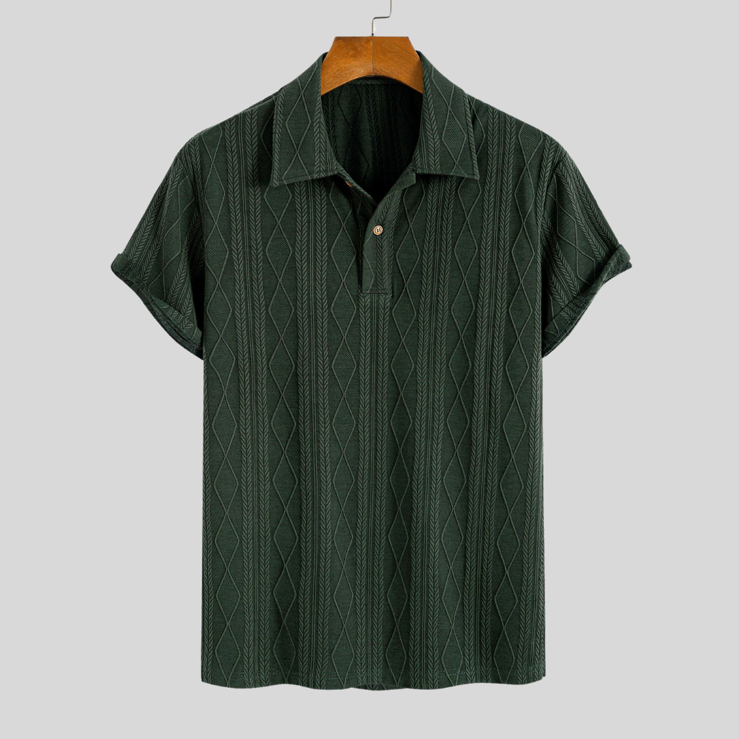 Montiqeu - Polo Jacquard Tricoté avec Motif à Carreaux pour Hommes - Élégant et Confortable
