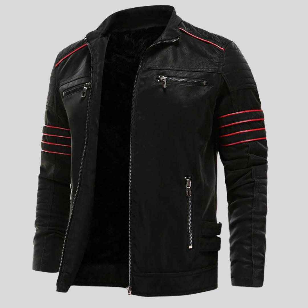 Montiqeu - Veste en Cuir de Luxe pour Hommes - Intemporelle et Chaleureuse