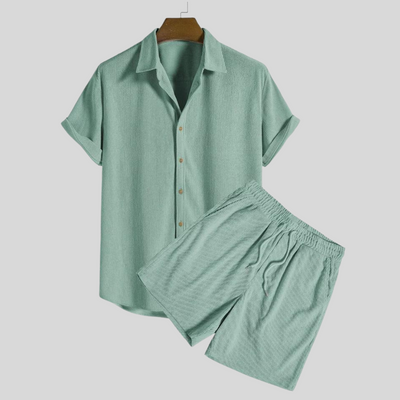 Montiqeu - Ensemble d'Été en Velours Côtelé pour Hommes - Élégant et Confortable