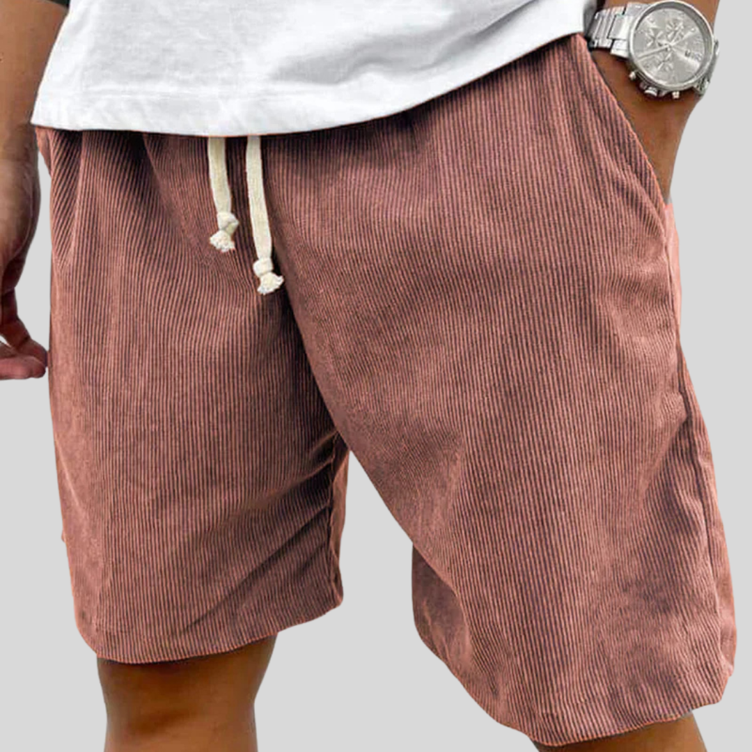 Montiqeu - Short décontracté homme en coton polyester texture velours côtelé coupe ample