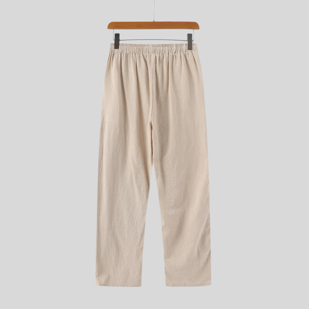 Montiqeu - Pantalon en Lin pour Hommes, Léger et Élégant pour un Confort Estival