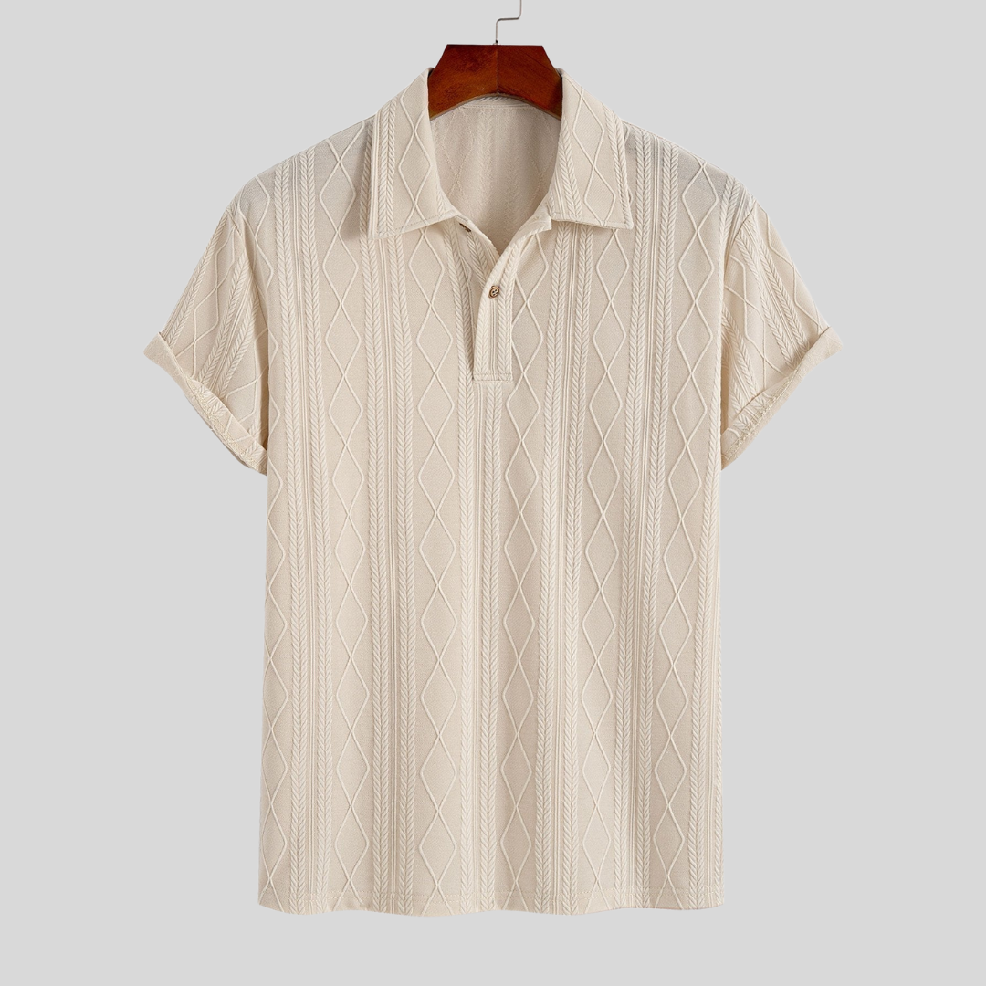 Montiqeu - Polo Jacquard Tricoté avec Motif à Carreaux pour Hommes - Élégant et Confortable