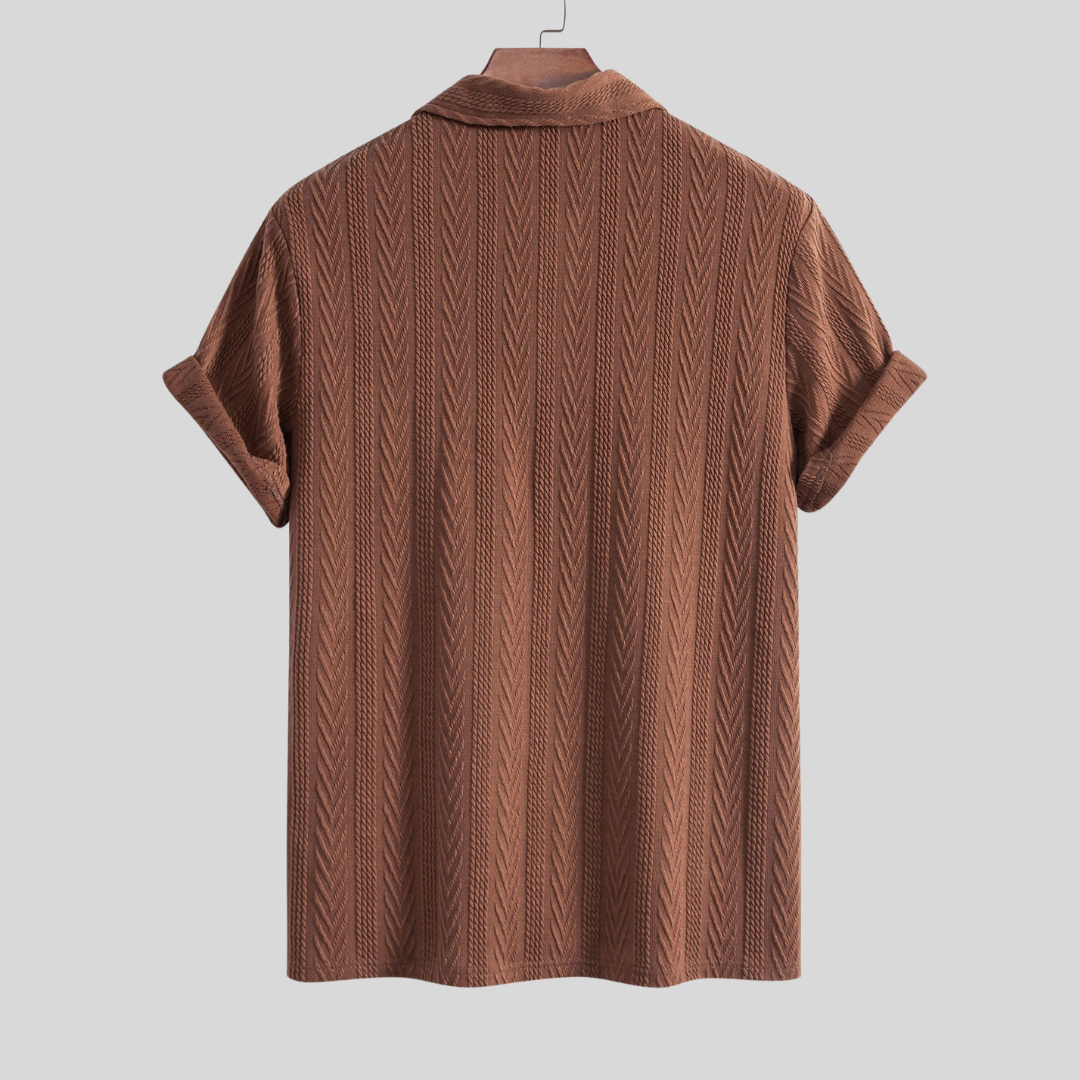 Montiqeu - Polo Jacquard Géométrique Tricoté pour Hommes - Élégant et Confortable