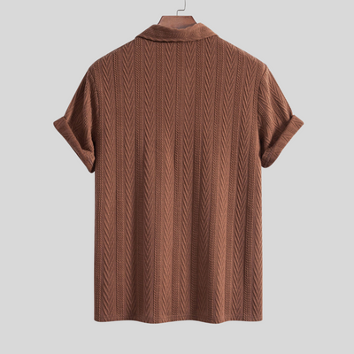 Montiqeu - Polo Jacquard Géométrique Tricoté pour Hommes - Élégant et Confortable