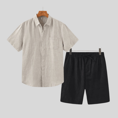 Montiqeu - Short en Lin pour Hommes - Léger et Respirant