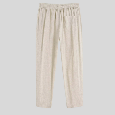 Montiqeu - Pantalon en Lin pour Hommes à Coupe Décontractée, Idéal par Temps Chaud