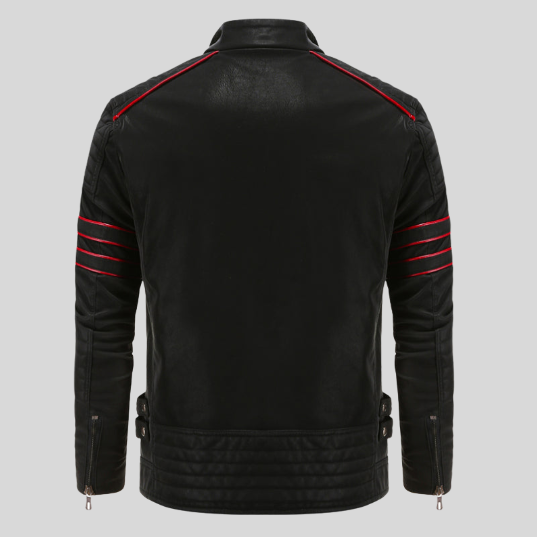 Montiqeu - Veste en Cuir de Luxe pour Hommes - Intemporelle et Chaleureuse