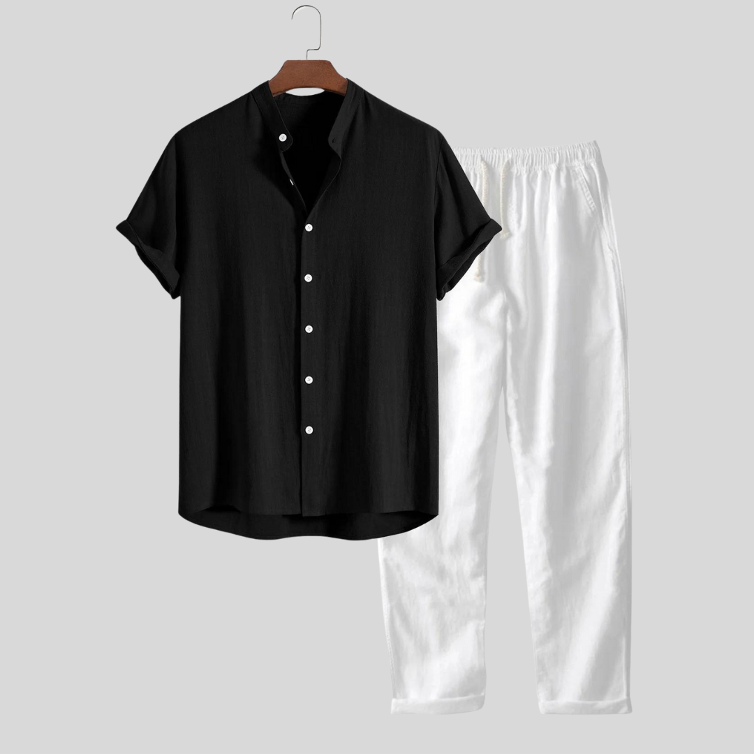 Montiqeu - Ensemble en Lin de Luxe pour Hommes - Respirant et Élégant pour l'Été