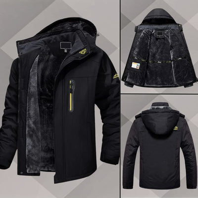 Montiqeu - Manteau d’Hiver Coupe-Vent avec Doublure en Laine pour Hommes