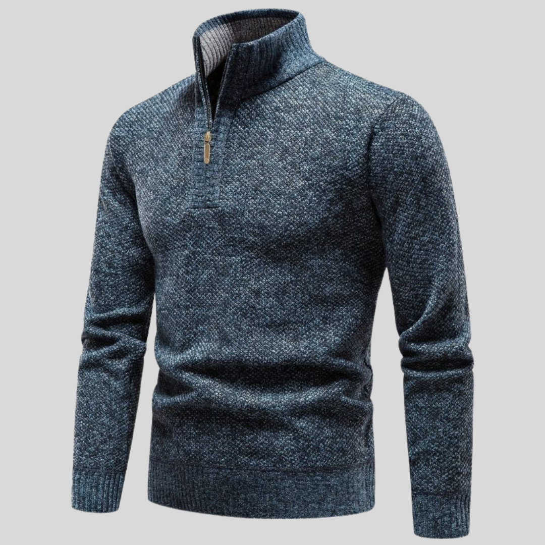 Montiqeu - Pull en Laine de Luxe pour Hommes avec Fermeture Éclair, Idéal pour les Jours Froids