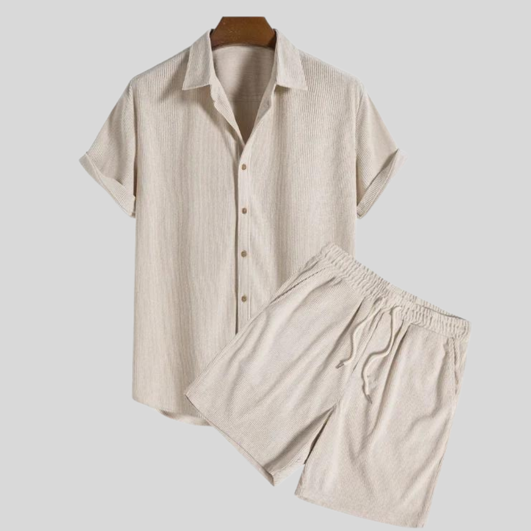 Montiqeu - Ensemble d'Été en Velours Côtelé pour Hommes - Élégant et Confortable
