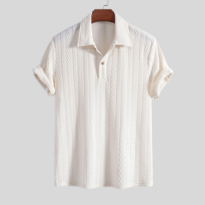 Montiqeu - Polo Jacquard Géométrique Tricoté pour Hommes - Élégant et Confortable