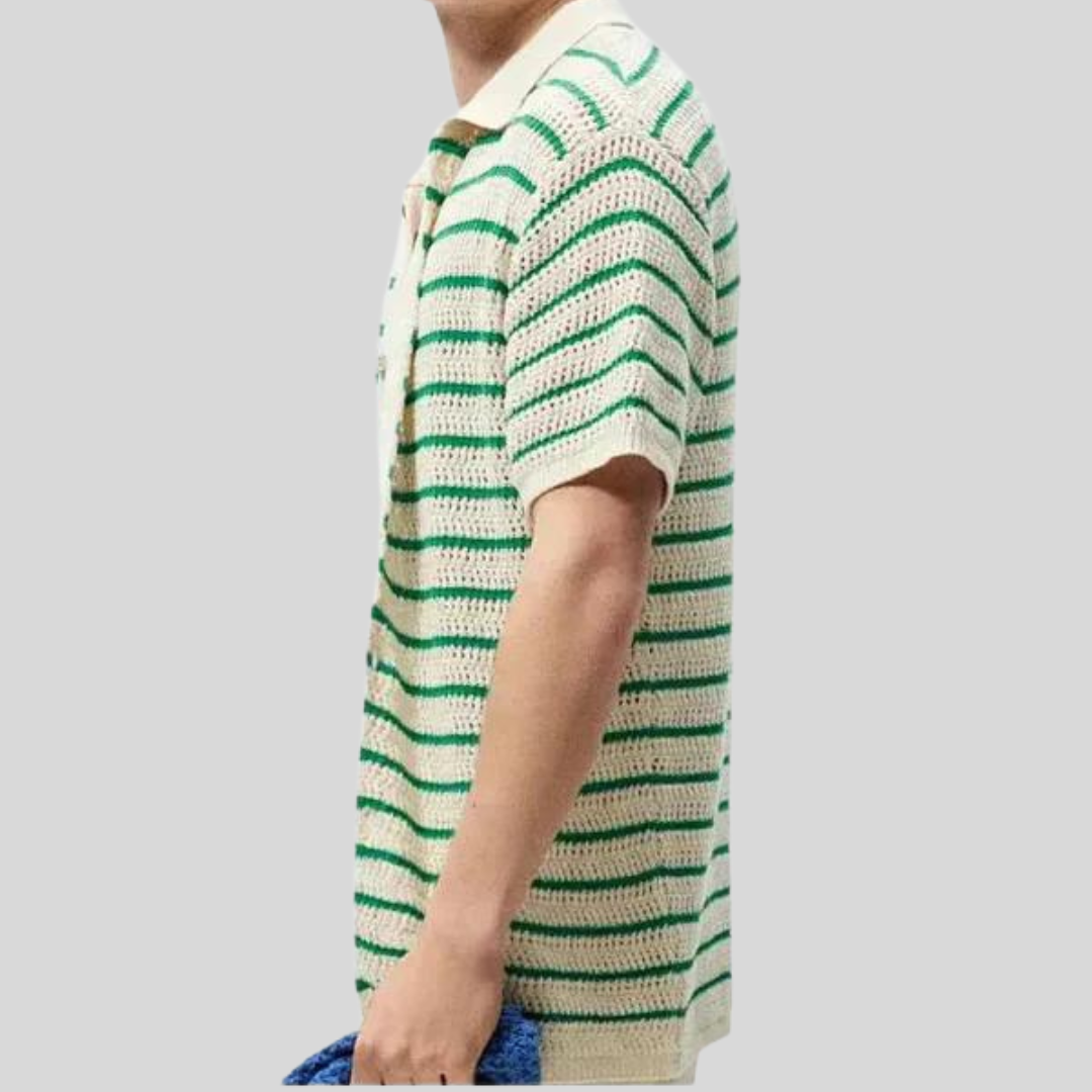 Montiqeu - Chemise Tricotée à Boutons pour Hommes - Élégante et Respirante