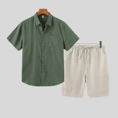 Montiqeu - Short en Lin pour Hommes - Léger et Respirant
