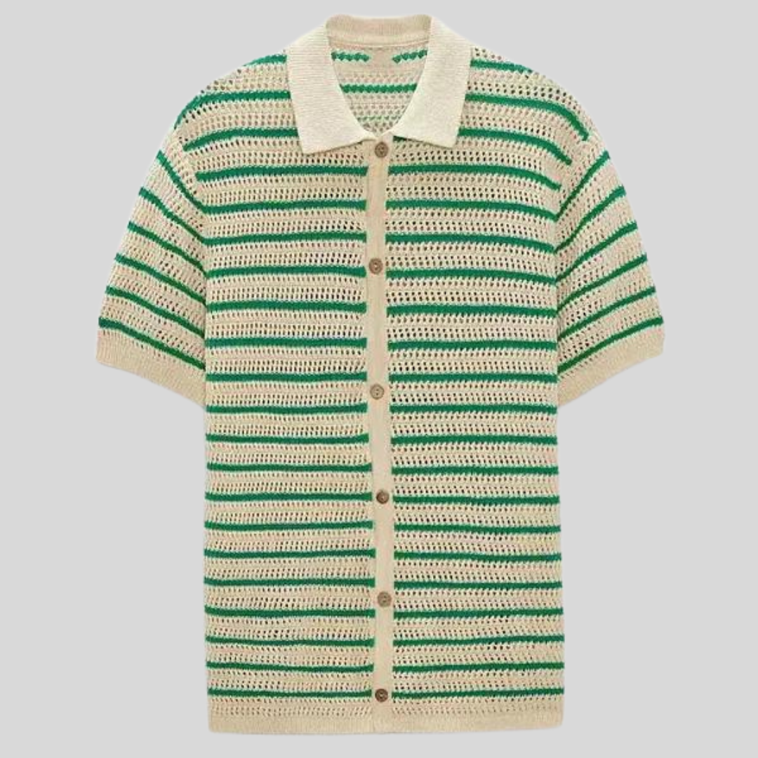 Montiqeu - Chemise Tricotée à Boutons pour Hommes - Élégante et Respirante