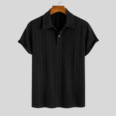 Montiqeu - Polo Jacquard Tricoté avec Motif à Carreaux pour Hommes - Élégant et Confortable