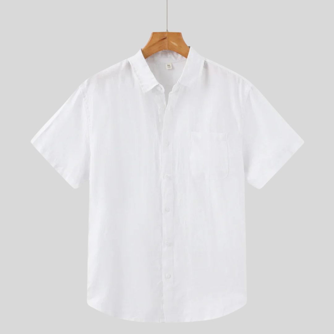 Montiqeu - Chemise en Lin à Manches Courtes pour Hommes - Légère et Élégante