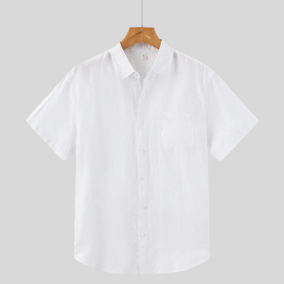 Montiqeu - Chemise en Lin à Manches Courtes pour Hommes - Légère et Élégante