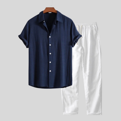 Montiqeu - Ensemble en Lin de Luxe pour Hommes - Respirant et Élégant pour l'Été