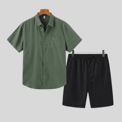 Montiqeu - Short en Lin pour Hommes - Léger et Respirant