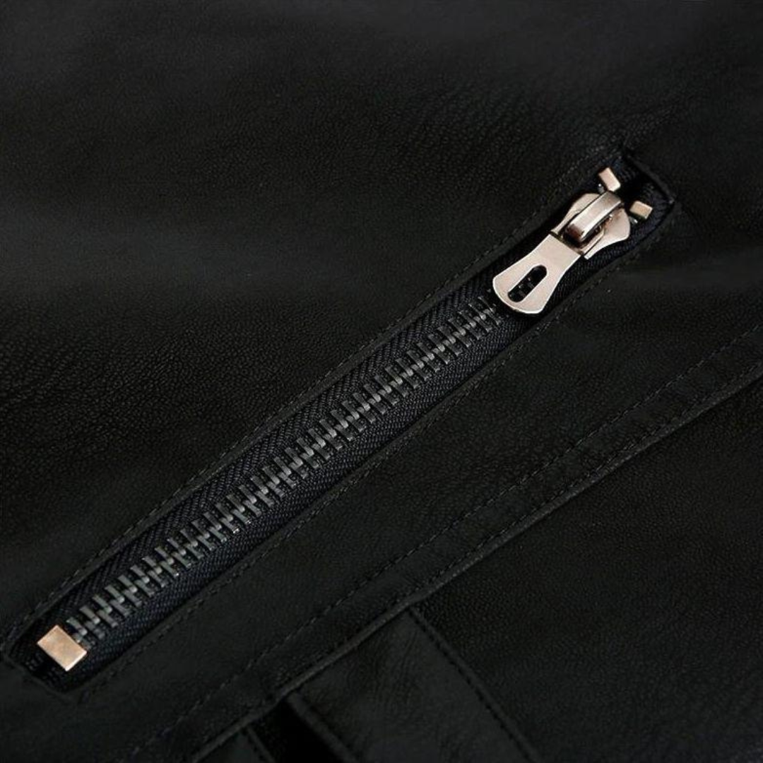 Montiqeu - Veste en Cuir de Luxe pour Hommes - Intemporelle et Chaleureuse