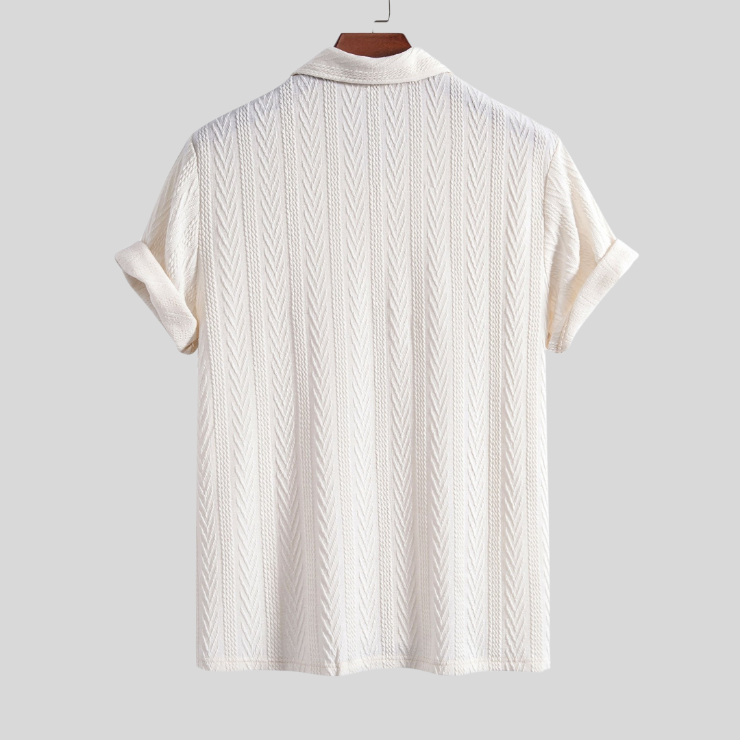 Montiqeu - Polo Jacquard Géométrique Tricoté pour Hommes - Élégant et Confortable