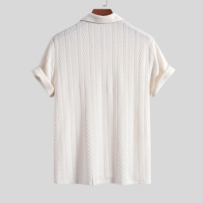 Montiqeu - Polo Jacquard Géométrique Tricoté pour Hommes - Élégant et Confortable