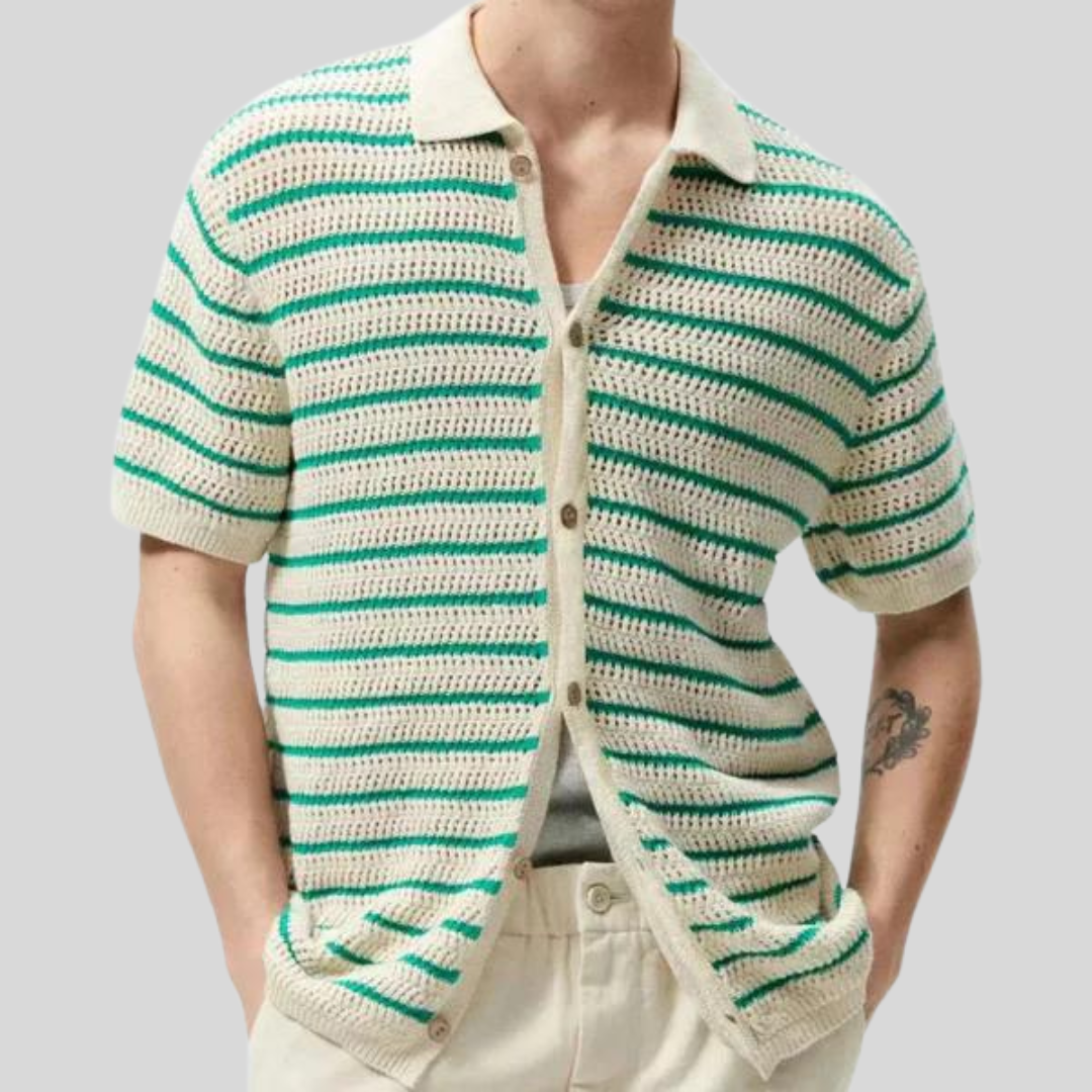 Montiqeu - Chemise Tricotée à Boutons pour Hommes - Élégante et Respirante
