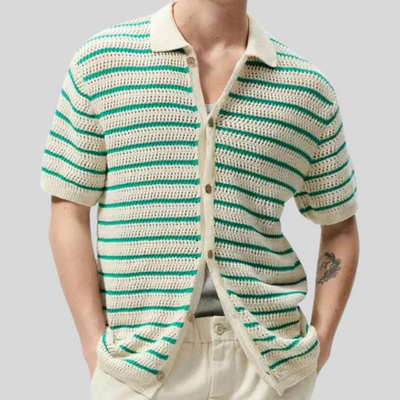 Montiqeu - Chemise Tricotée à Boutons pour Hommes - Élégante et Respirante