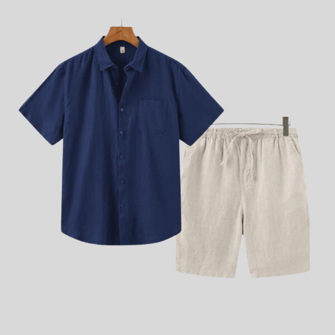 Montiqeu - Short en Lin pour Hommes - Léger et Respirant