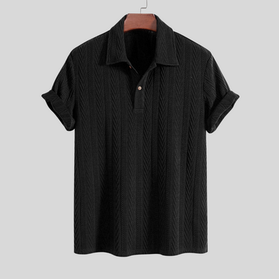 Montiqeu - Polo Jacquard Géométrique Tricoté pour Hommes - Élégant et Confortable