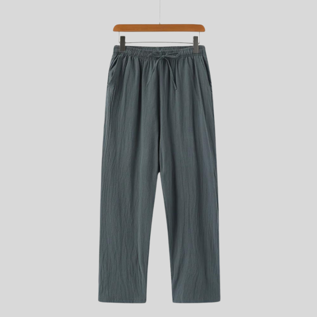 Montiqeu - Pantalon en Lin pour Hommes, Léger et Élégant pour un Confort Estival