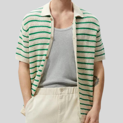 Montiqeu - Chemise Tricotée à Boutons pour Hommes - Élégante et Respirante