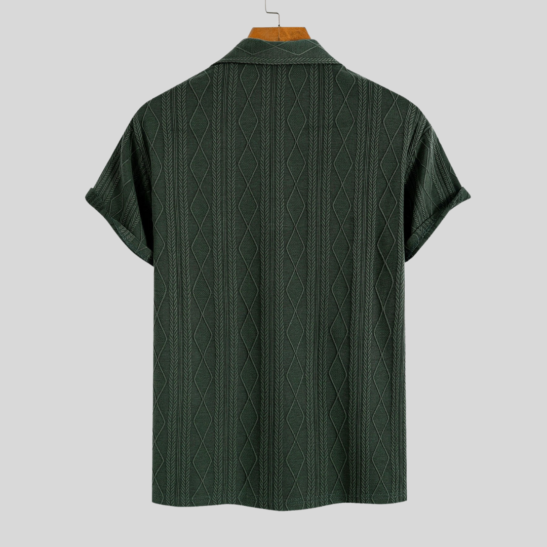 Montiqeu - Polo Jacquard Tricoté avec Motif à Carreaux pour Hommes - Élégant et Confortable
