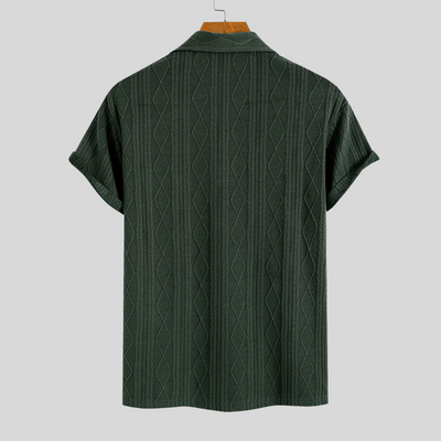 Montiqeu - Polo Jacquard Tricoté avec Motif à Carreaux pour Hommes - Élégant et Confortable