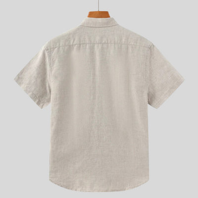 Montiqeu - Chemise en Lin à Manches Courtes pour Hommes - Légère et Élégante
