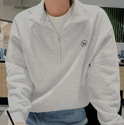 Montiqeu - Pull Zippé en Coton Bio