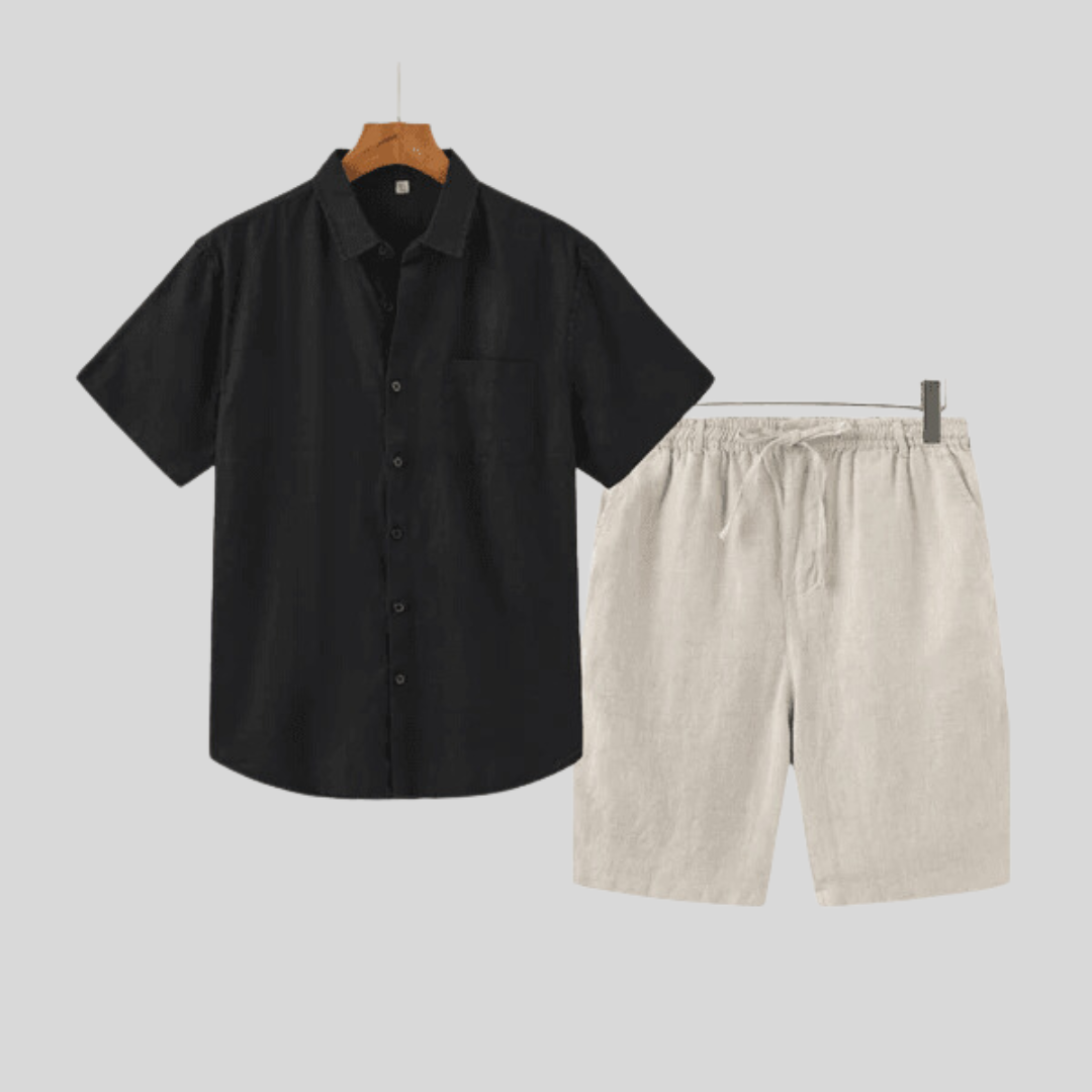 Montiqeu - Short en Lin pour Hommes - Léger et Respirant
