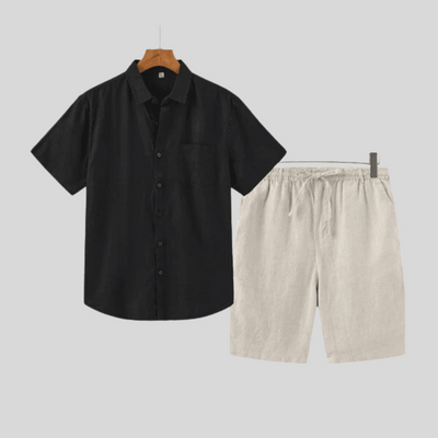 Montiqeu - Short en Lin pour Hommes - Léger et Respirant