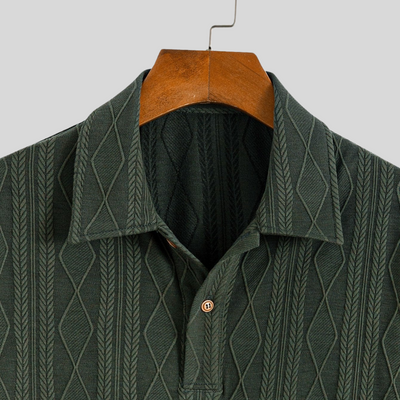 Montiqeu - Polo Jacquard Tricoté avec Motif à Carreaux pour Hommes - Élégant et Confortable