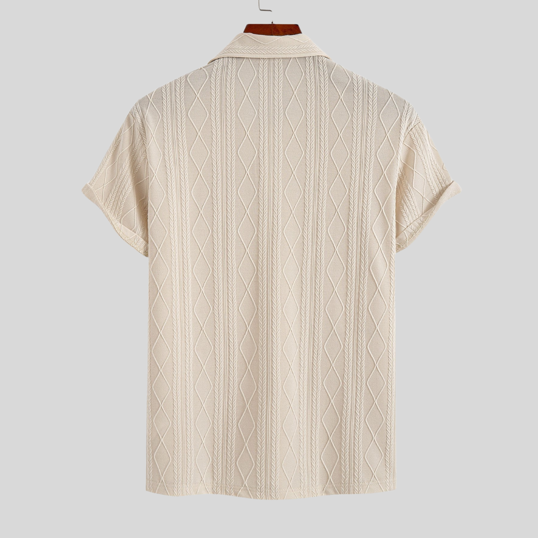 Montiqeu - Polo Jacquard Tricoté avec Motif à Carreaux pour Hommes - Élégant et Confortable