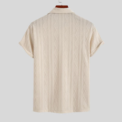 Montiqeu - Polo Jacquard Tricoté avec Motif à Carreaux pour Hommes - Élégant et Confortable